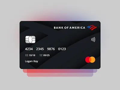 Bank of America credit card concept visual design bank card bank logo bank of america banking black card branding card design cards ui credit card credit card payment design flat illustration logo minimal typography vector