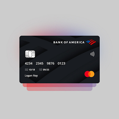 Bank of America credit card concept visual design bank card bank logo bank of america banking black card branding card design cards ui credit card credit card payment design flat illustration logo minimal typography vector