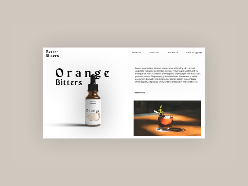 Simple Bitters Design Better Bitters Website Design by Jade Carma on Dribbble