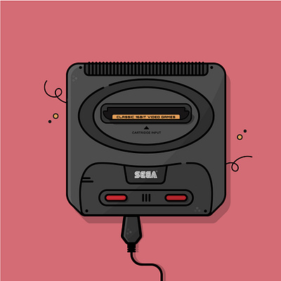 Sega Genesis Ii art artoftheday flat illustration flat vector illustration sega sega genesis vector