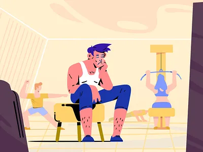 Rambody sport app illustration motion design motion graphics sport