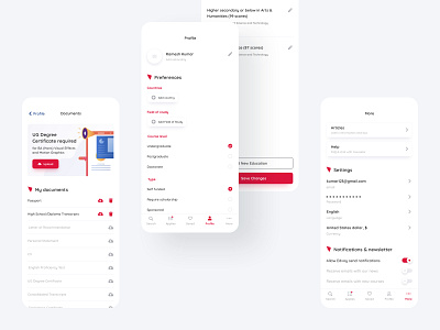 Customize your profile app application chat course documents explore ios message mobile preference profile progress search bar settings typography ui university user experience design user interface design ux