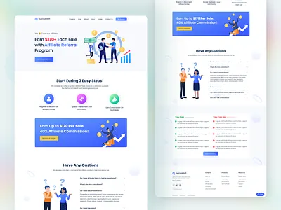 Affiliate Landing Page affiliate affiliate landing page app color design illustration landing page minimal new prodcuts ui ui ux ux website