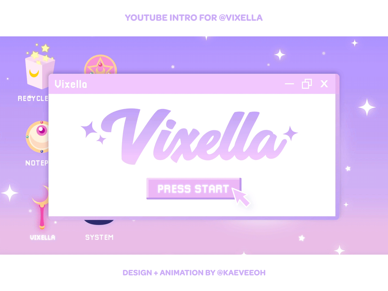 Youtube Intro - Vixella animation anime gif moon motion design motion graphics sailor moon sparkles stars youtube youtube intro