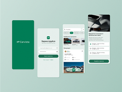 Carvista - Car auction app app design mobile ui ux