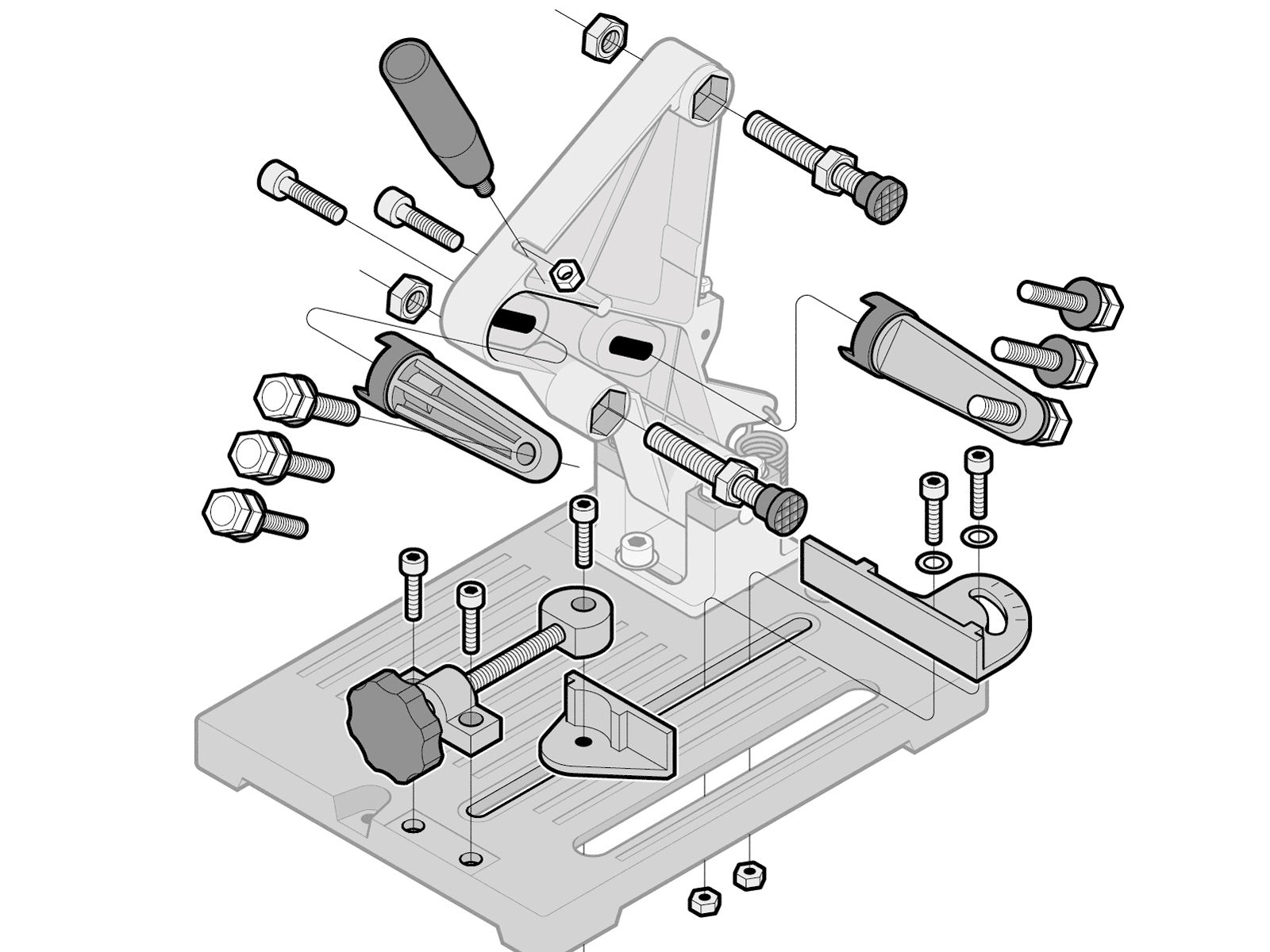 Isometric Device assembly blueprints diy exploded view fake 3d handy industrial instructional design isometric isometric art line art metal power tool tech technical drawing technical graphics technical illustration tool vector graphics