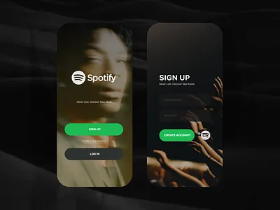 Sign in / Sign Up UI account app design green login music app music app ui signup spotify ui