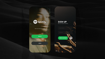 Sign in / Sign Up UI account app design green login music app music app ui signup spotify ui