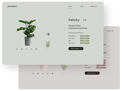 Day 012 - E-commerce Shop branding dailyui dailyuichallenge icon limited palette millenial minimal plants simple typography ui visualdesign