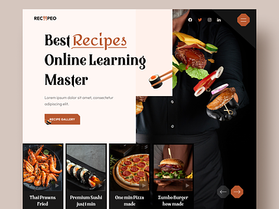 RECIIPEO - Online Learning Website cook cook tutorial cooks e learning food learning site online learning online recipe recipe recipe tutorial recipes tutorial ui ux video