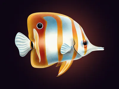 Copperband butterflyfish design fish fishes illustraion illustration illustrator noise noise shadow series shadow vector