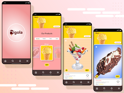 Ice ream app design for ios app app design icecream prototype ui ux