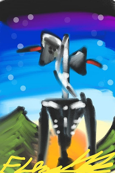 Licking the stars art design digital painting horror illustration painting sirenhead