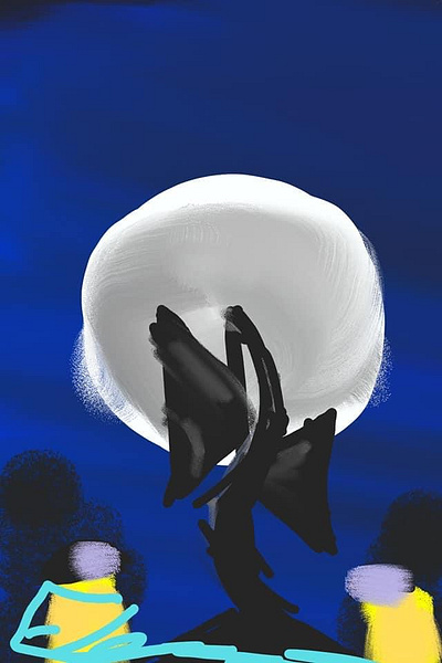 Fullmoon art design digital painting horror illustration painting sirenhead