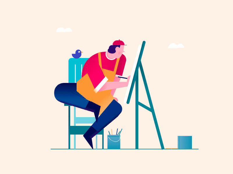 Painter | HTML + CSS animation css design html illustration minimalist painter web