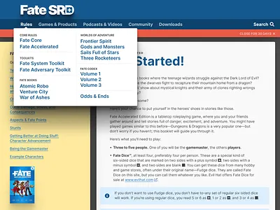 Fate SRD gaming site is getting a facelift! fate rpg