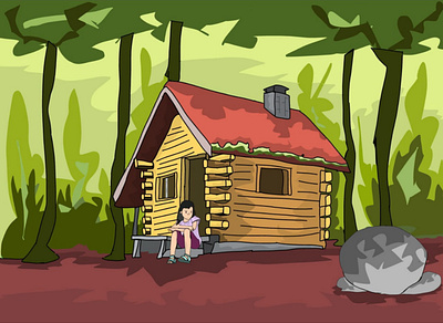Girl in the woods 2dcharacter illistration adobe artist artwork cartoon character color concept digitalart dribble dribble shot feature new procreate