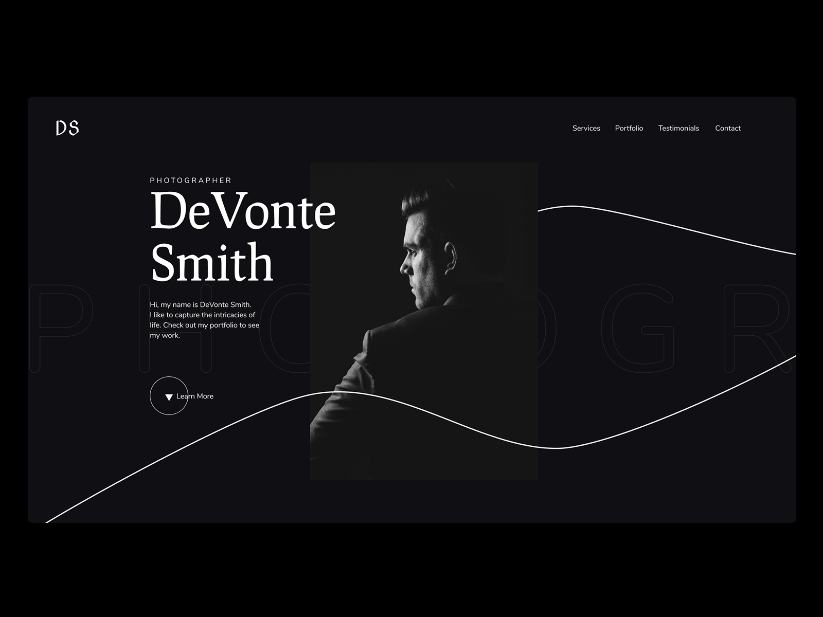 Example of Photographer's Portfolio Page