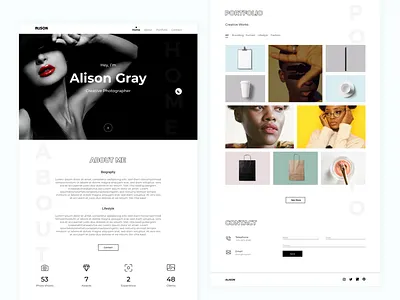 Alison Light theme @design @ui @uidesign @uiux @webdesign @prototyping @uiux design @uxdesign design photographer photography portfolio ui ux
