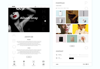 Alison Light theme @design @ui @uidesign @uiux @webdesign @prototyping @uiux design @uxdesign design photographer photography portfolio ui ux