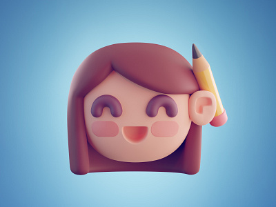 Emote Julie Laugh 3d blender character emote girl high poly illustration