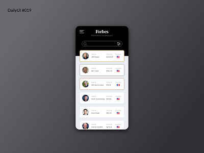 Daily UI #019 - Leaderboard daily 100 challenge dailyui dailyuichallenge design forbes leaderboard studying ui