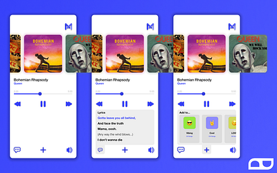 Music Application mockup acdc add app apple application blue colorful design drouade edouard figma listen lyrics minimal mobile mockup modern music playlist queen