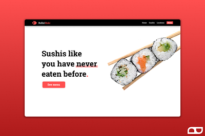 Sushis website design cool css design designer draoude edouard figma food html is javascript js less mockup more red responsive sushis web website
