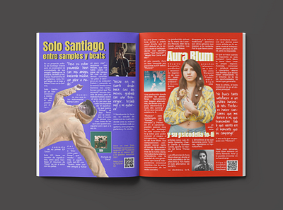 ARTICLE DESIGN for music magazine. advertising article design articulos aura blum bands colorful design graphic graphic design indesign lima magazine music musicians peruvian photoshop revista solo santiago