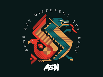 Yin & Yang - Phoenix & Dragon aapihm aen dragon geometric netflix netlix aen phoenix vector yin and yang