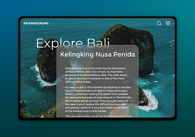 Daily UI 035 bali bali design bali ui balinese blog design blog post blog post design blog post ui blog ui blogger clean daily ui daily ui 035 daily ui 35 dailyuichallenge indonesia minimal travel travel blog travel blogger