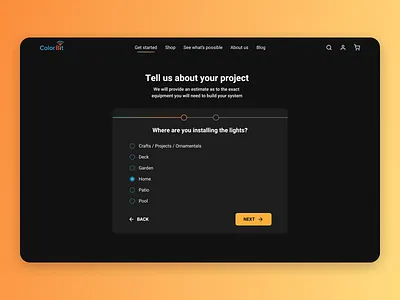ColorBit | Decorative Lighting Responsive Website christmas dark dark mode decoration desktop ecommerce ecommerce design figma landing page led lighting lighting effects online store party shop shopify store web design website