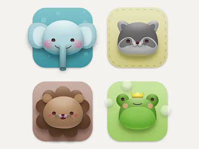 Critterama Icons animals appicon big sur critters customization cute icons iconset kawaii macos neomorphism preview ui vector