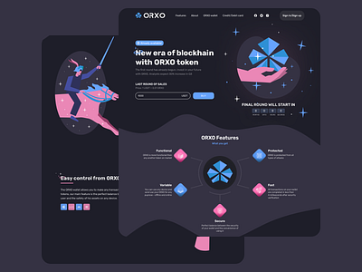 Crypto token project landing page & branding branding crypto dark mode design glassomorphism graphic design illustration landing logo token typography ui ux uxui web