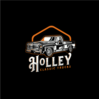 Holley Classic Trucks branding design car illustration illustrator logo logo design typogaphy vector vintage logo