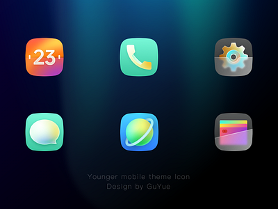 Mobile theme design icon mobile theme multicolor ui 日历 浏览器 电话 短信 设置 钱包