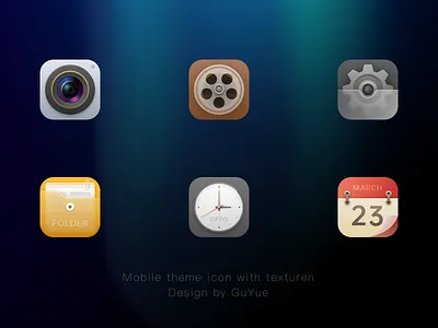 Mobile theme calendar icon camera icon design icon logo movie icon multicolor ui