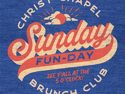 Sunday Funday T-shirt Design club fun art illustrator lettering sunday sunday funday swag tshirt tshirt design