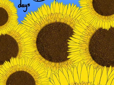 sunflower bright colorful digital digitalart digitaldrawing happy quote sunflowers