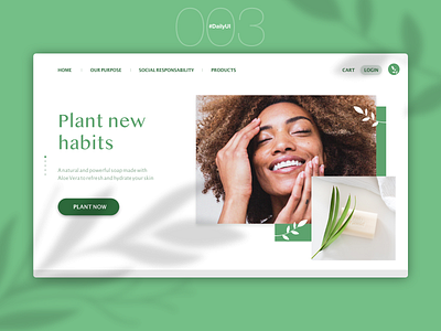 Landing Page | Daily UI - 003 daily dailyui dailyui 003 design digital habits landingpage natural products skin skincare ui uidesign