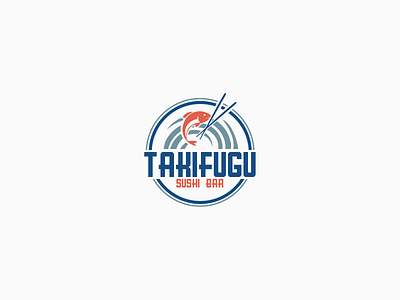 30DaysofLogos Challenge Day 10 - Sushi Bar 30daysoflogos asian branding chopsticks cuisine design fish food logo sushi sushi bar takifugu