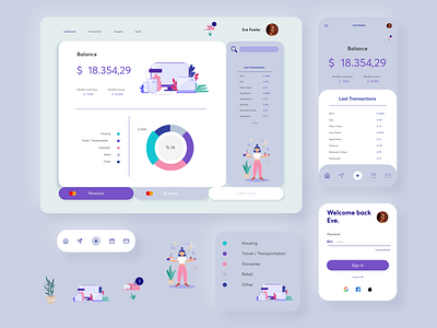 Budget Tracking UI app application budget budget app budgeting clean modern ui ui design uidesign uiux web web design