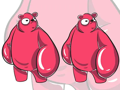 monster character Pink Bear aliens artwork bear cart cartoon character characters cute design designs funny illustration illustrations kawaii magic monster mystic occult pink vector