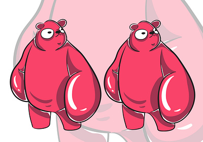 monster character Pink Bear aliens artwork bear cart cartoon character characters cute design designs funny illustration illustrations kawaii magic monster mystic occult pink vector