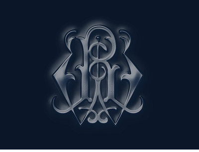 Monogram Embossed Navy W.A.R. dribbleweeklywarmup monogram typography