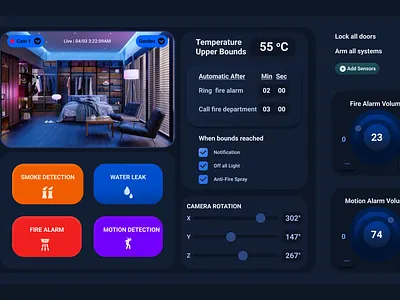 SMARTHOME/SECURITY alarm automation branding design fire graphic design logo security smarthome smoke ui ux vector voice volume water