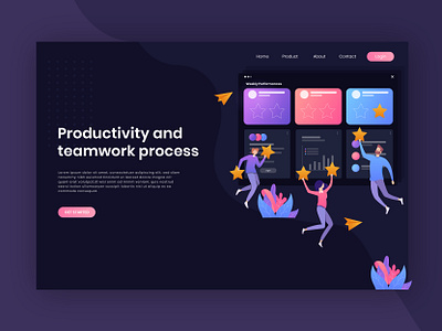 Web header flat animation app design flat illustration minimal ui ux vector web