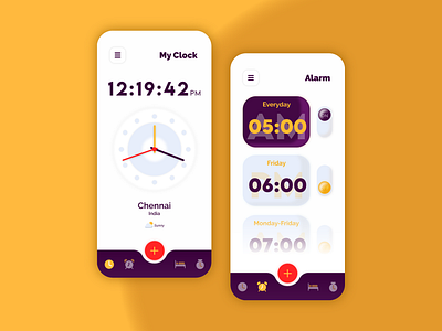 My Clock - Alarm App adobe xd alarm app alarm clock animation app branding design flat illustration logo ui user experience ux ux design vector