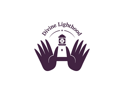 Lighthouse logo branding divine hands healing lighthouse lighthouse logo motif negativespace