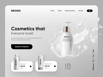 Cosmetic Landing Page UX-UI Design design homepage illustration interface landing page ui uidesign web webdesign website